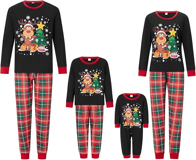 WephuPSho Christmas Family Matching Pajamas, Festive Xmas Jammies Sets for the Whole Family, Holiday Pjs Christmas