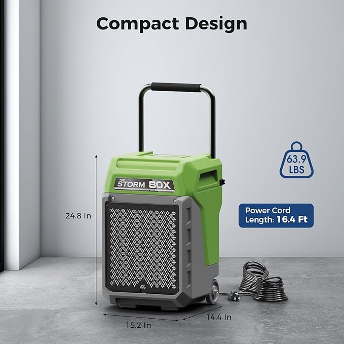 ALORAIR Storm LGR Commercial Dehumidifier with Pump & Drain Hose, Portable Industrial Dehumidifiers with Wheels for Water Damage Restore, Basement, Garage, 5 Years Warranty