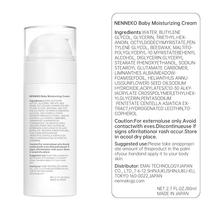 NENNEKO Baby Moisturizing Lotion – Daily Hydration for Dry & Sensitive Skin, Organic Baby Cream with Nourishing Formula, Fragrance-Free & Non-Comedogenic, Gentle & Safe for Newborns