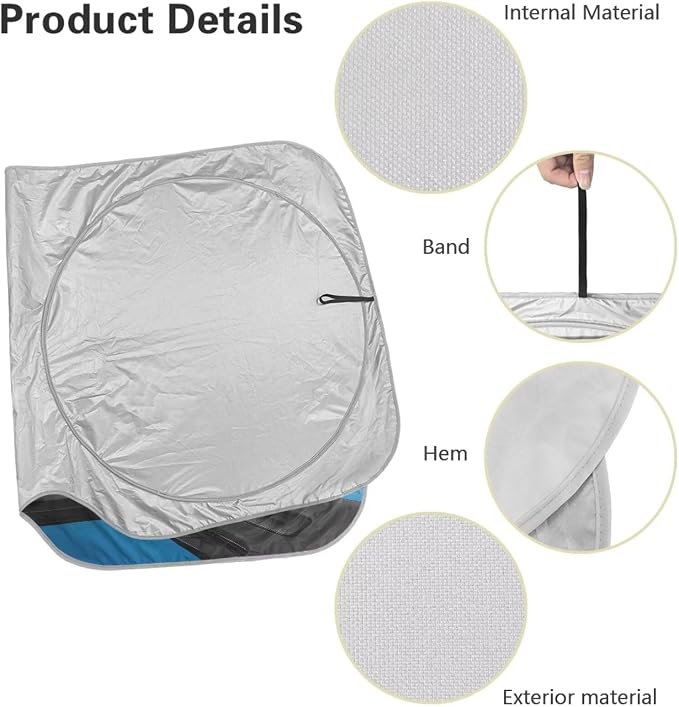 Funny Windshield Sun Shade Foldable Cute Frog Car Front Window Covers for Cars SUV Truck Heat Blocker Visor Protector with Storage Bag Blocks UV Rays and Keeps Your Vehic Cool
