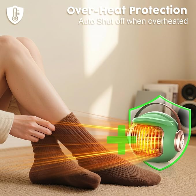 Space heaters for indoor use, mini portable heater desk heater for office,2S Efficient Heating, Tip-Over & Overheat Protection, Quiet Small Desk Heater for Office Home Bedroom