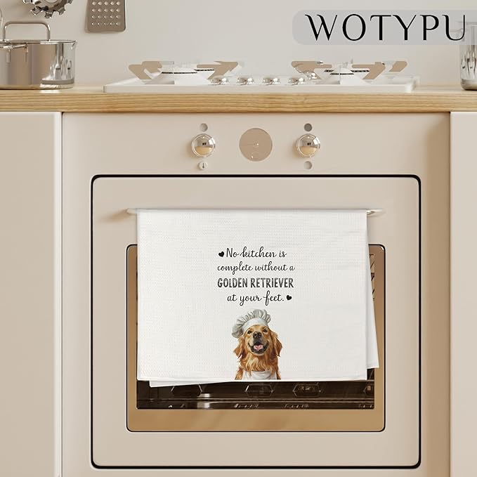 Golden Retriever Gifts Kitchen Towels, Gifts for Golden Retriever Lovers Dish Tea Towels for Kitchen, Dog Lovers Gifts Decorative Hand Towel, 16x24 Inch