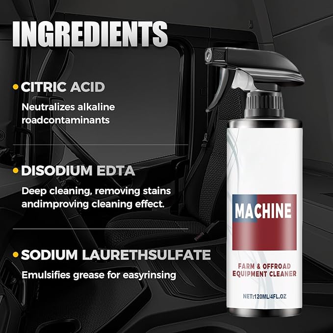 Heavy-duty Outdoor All Purpose Cleaner, 2025 Upgrade Machine Clean Spray, Multi-surface Portable Cleaners, Farm Equipment Durable Cleaner for Agricultural Field, Automotive Cleaners for Car Owners (1)