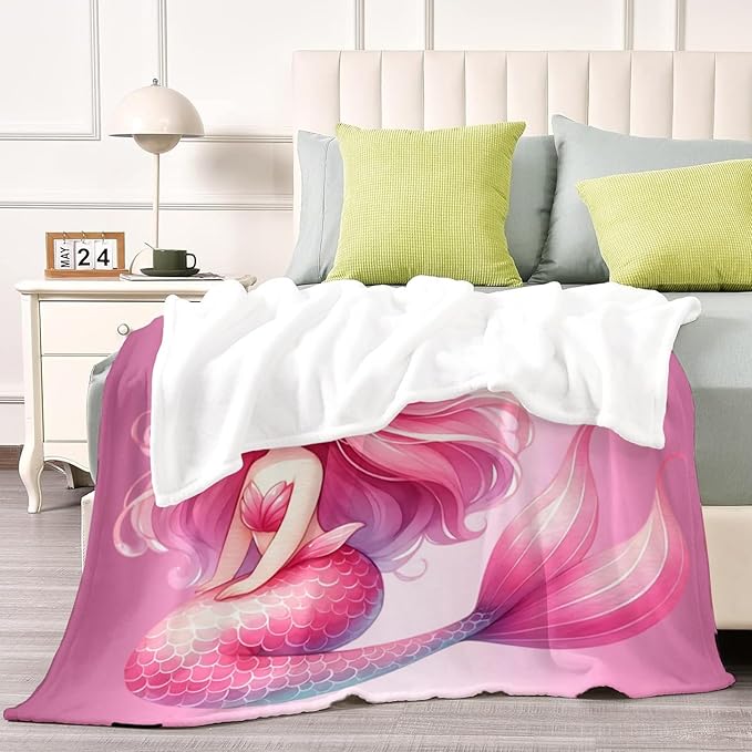 Personalized Baby Girl Blanket - Customized Throw Blanket Gift for Girls Newborns Teens Adults (Girl Design)