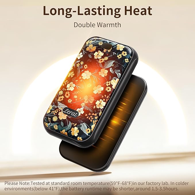 LEART Hand Warmers Rechargeable,2 Pack Electric Hand Warmers,3-Second Fast Heating,3 Heat Settings,Portable & Lightweight Gifts for Women Men,Outdoor,Camping,Hiking,Skiing,Hunting,Travel