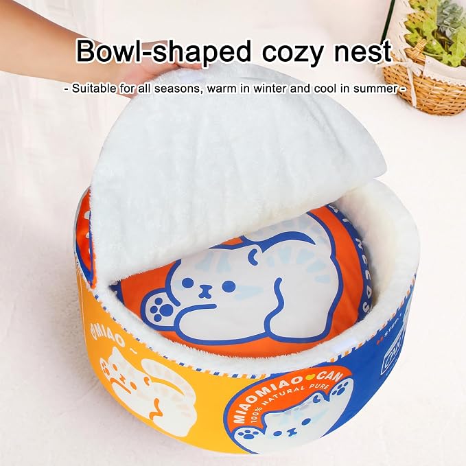 寵幸 Ramen Noodle Dog & Cat Bed,Keep Warm and Super Soft Creative Pet Nest for Indoor Cats,Removable Washable Cushion for Small Medium Large Dogs and Cats | Creative Pet Nest, Indoor Use, Removable Cushion, Multi-Size Fit, Dog & Cat Dual Use