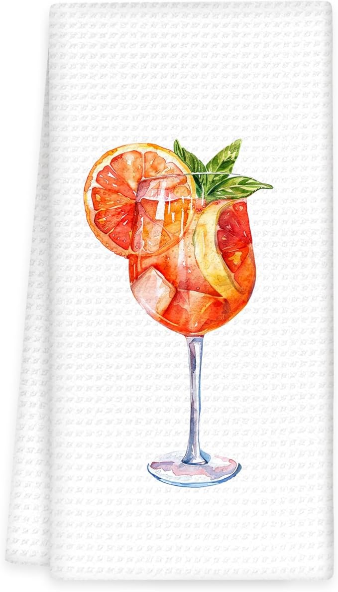 Aperol Spritz Gifts Decor Kitchen Towels, Gifts for Aperol Spritz Lovers Hand Towels, AperolSpritz Cocktail Dish Tea Towels for Kitchen Home BarDecor, AperolSpritz Bar Cart Decor, 16x24Inches