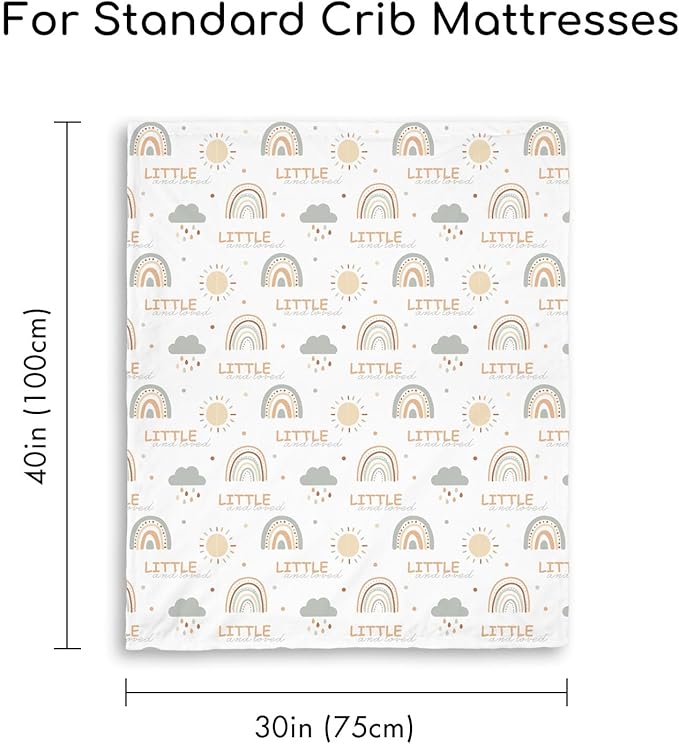 Baby Blankets for Unisex Boys Girls - Super Soft Clouds Rainbow Nursery Minky Blankets, 30 x 40 Inch Dotted Fleece Backing, Printed Bed Throws Newborn