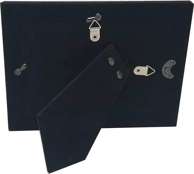 Personalized Add Your Custom Text Engraved Anodized Aluminum Hanging/Tabletop Personlized Group Family Photo Picture Frame 4x6-inch Horizontal Black