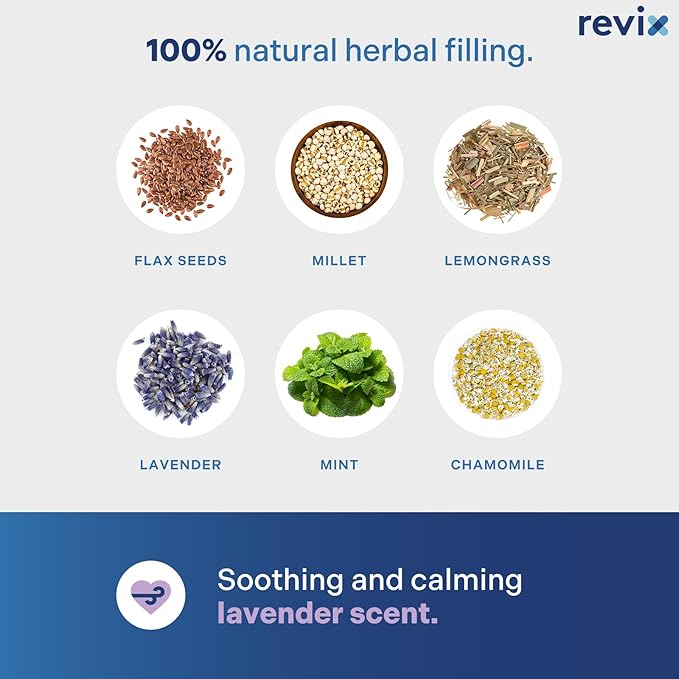 REVIX Microwave Heating Pad for Neck Shoulders and Back, Weighted Hot Neck Shoulder Wrap with Herbal Aroma, Microwavable Moist Heat Warmer, Scented