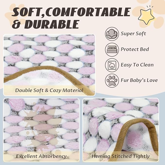 YedsIntu 6 Pcs Washable Guinea Pig Blankets Absorbent Animal Fleece Bedding Waterproof Cage Liners Reusable Pet Pee Pad Sleep Mat Pad Cover for Hamster Ferret Rabbit Chinchilla Hedgehog (20"x30")