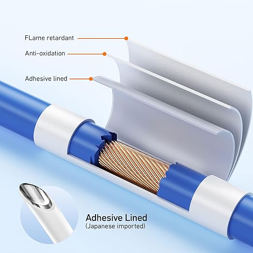 TKDMR 446 Pcs Heat Shrink Tubing Kit - 4:1 Ratio Adhesive Lined, Marine Grade Shrink Wrap,Industrial Heat Shrink Tubing,White
