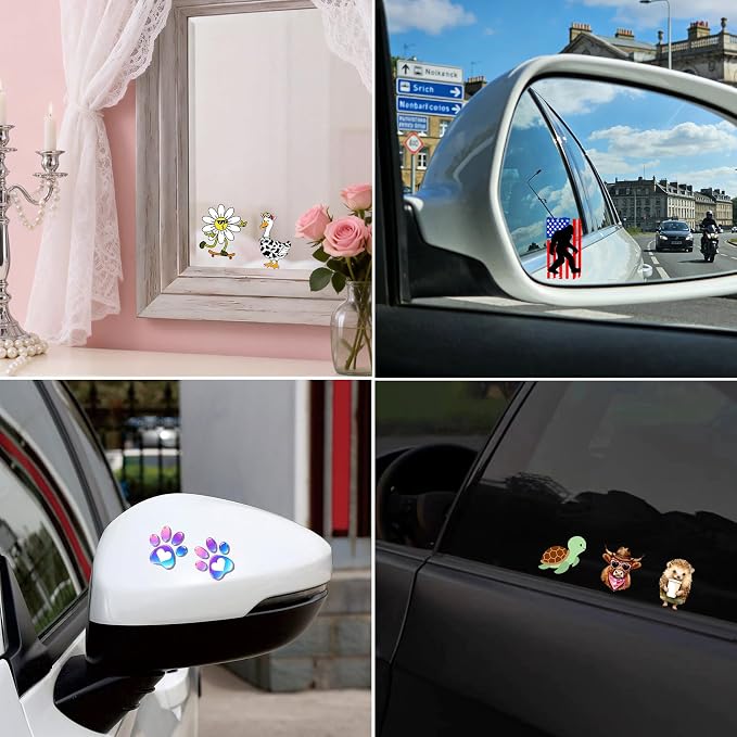 2Pack Sea Lion Car Vinyl Sticker and Decal for Rear View Mirror Window | Cute Sea Lion Mirror Sticker Waterproof,Ocean Car Accessories Decor,Gifts for Women Men,Laptop Bathroom Mirror