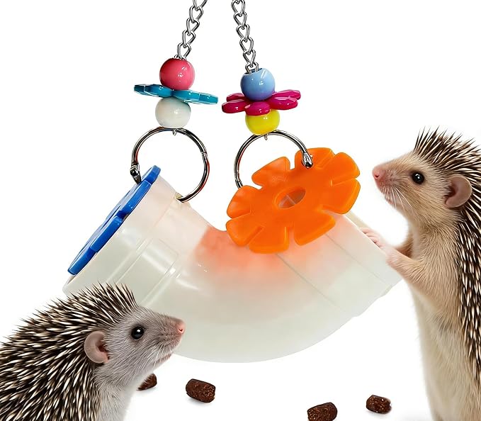 Hedgehog Toys for Hedgehogs to Play with, Foraging Toys for Hedgehogs, Hanging Slow Feeder Enrichment Toy Puzzle Supplies Cage Accessories for Rat, Hamster, Rabbit, Parakeets