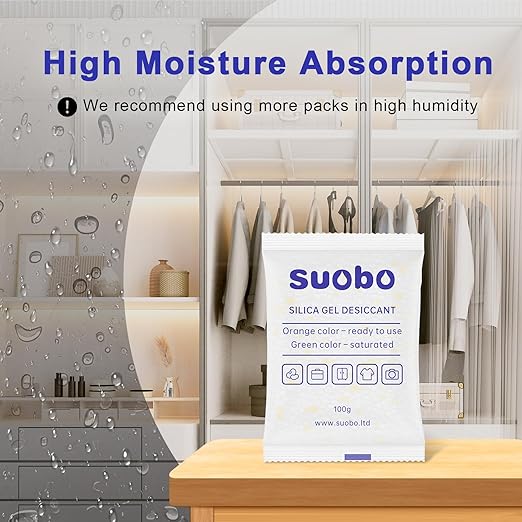 Silica Gel Packets, 100 Gram 20 Packs Moisture Absorbers with Color Indicating, Food Safe Desiccant Packs for Storage, Silica Packets for Foods, Electronics, Closet, 3D Filaments