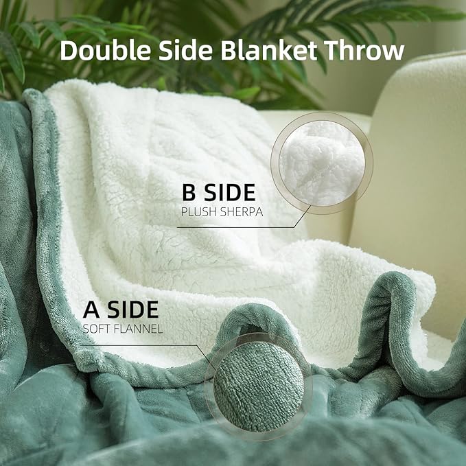 GOTCOZY Heated Blanket Electric Throw 50''X60''- Soft Silky Plush Electric Blanket with 4 Heating Level & 3 Hour Auto Off Heating Blanket, ETL Certified Machine Washable (Green)