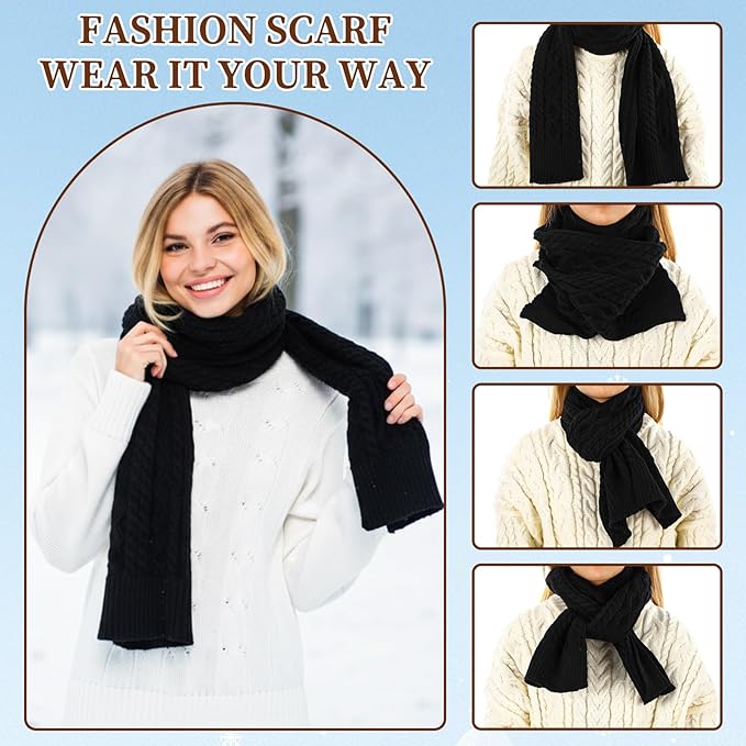 Geyoga 6 Pcs Winter Warm Set for Women Warm Beanies Hats Touchscreen Gloves Long Scarf Ear Muffs Socks Winter Gifts for Women
