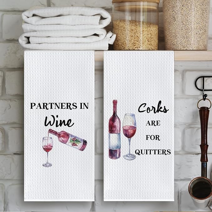 Funny Wine Kitchen Towels, 16 x 24 inches, Set of 2, Section 8
