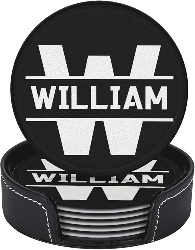 Custom Coaster, Custom Coasters with Letter A-Z, Personalized Coasters with Name, Personalized Coaster for Birthday Party/Coffee Table/Study/Bar Counter/Outdoor Terrace/Patio, Wedding Gift