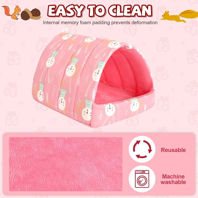 UPINS 2 Pack Guinea Pig Bed, Guinea Pig Hideout | Washable Small Animal House Cage Accessories,for Dwarf Rabbits Chinchillas Hamsters Hedgehogs Ferrets