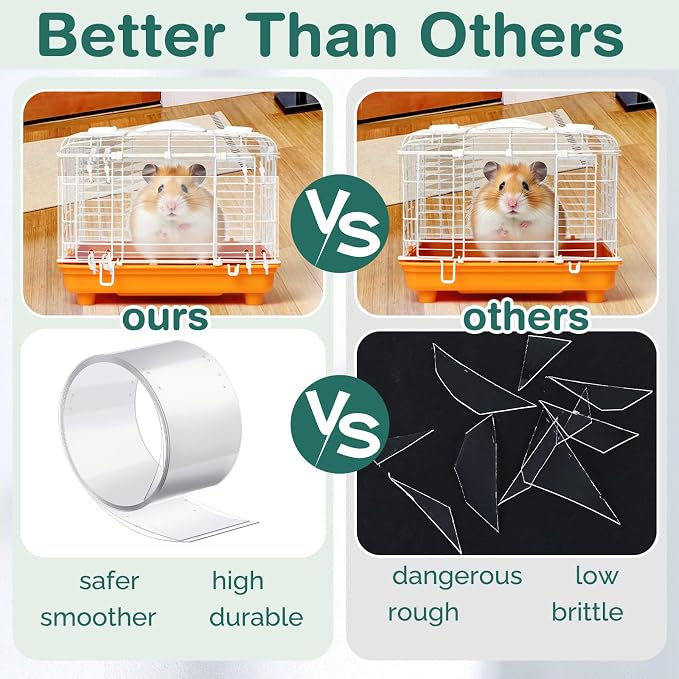 Juexica 2 Pcs 82.7 x 4.5 Inch Guinea Pig Cage Liner Clear Cuttable Critter Liner with Pre Drilled Holes Urine Guard Extra Long Liner with 100 Zip Ties for Rabbit Hamster Ferret Chinchilla