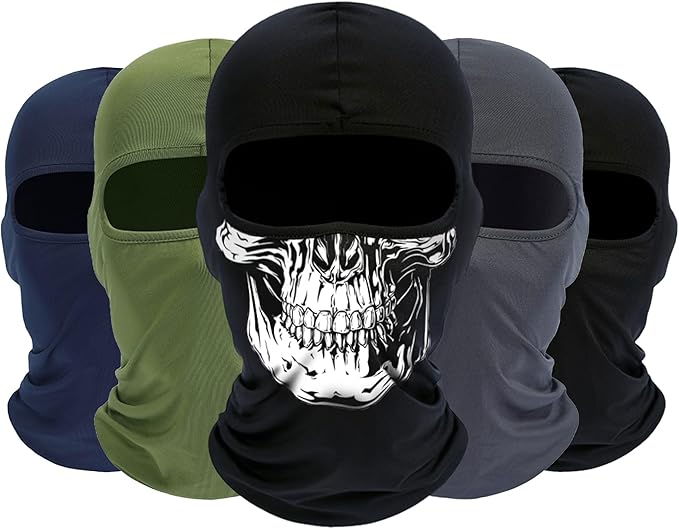 ROXUN Balaclava Ski Mask, 5 Pack Neck Gaiter Motorcycle Scarf Cold Winter Warm Windproof Men/Women