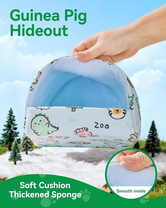 2 PCS Guinea Pig Hideout Guinea Pig House Guinea Pig Bed, Washable Hamster House Small Animal Cage Accessories for Mouse Chinchillas Hamsters Hedgehogs Ferrets Bearded Dragons and Rats