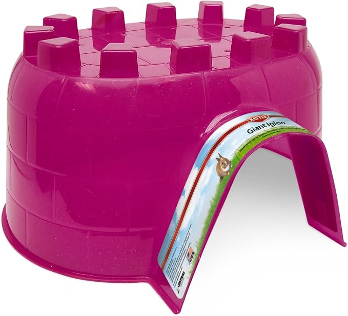 Kaytee Igloo Habitat Hideout for Hamster, Gerbil, Rat, Giant | Cozy hamster hideout. Translucent hamster house. Rat hideout, easy-clean plastic, air vents