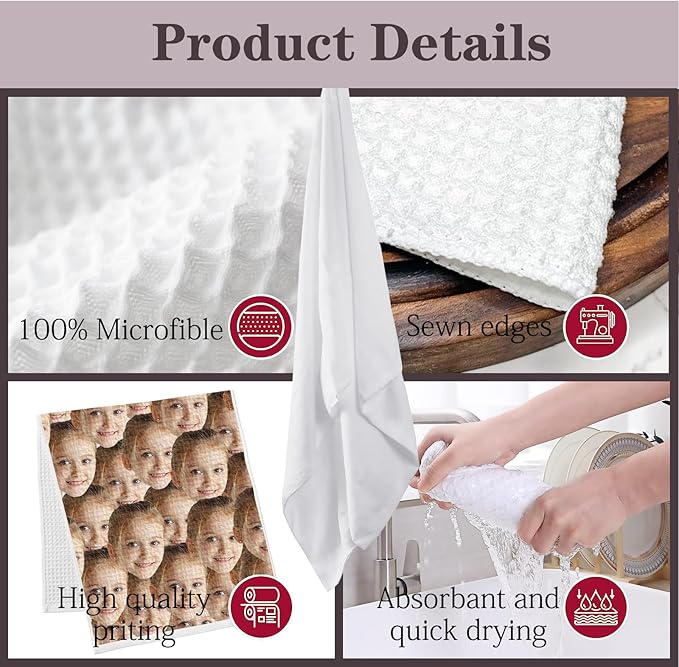 ubmpj Personalized Kitchen Towel Custom Waffle Weave Towel Gift for Housewarming Wedding Friend Birthday