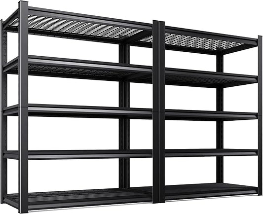 71"H Garage Shelving 3000LBS 5 Tier Storage Shelves,Adjustable Heavy Duty Metal Shelving Unit and Storage Large Wire Rack,Utility Steel Shelf For Shop Warehouse Industrial Pantry Basement71"x35"x15.7"