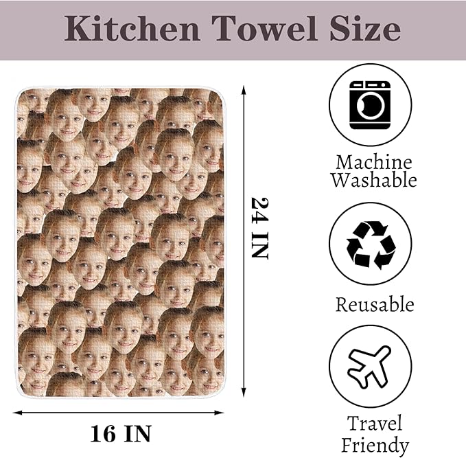 ubmpj Personalized Kitchen Towel Custom Waffle Weave Towel Gift for Housewarming Wedding Friend Birthday