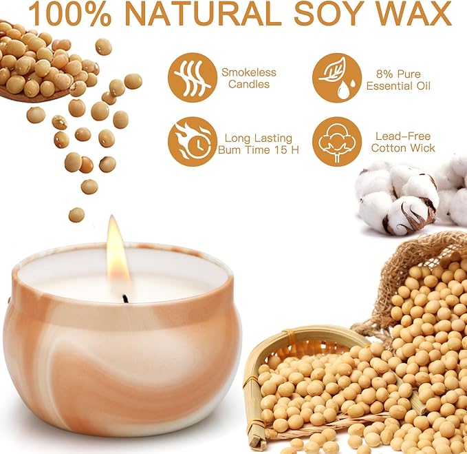 8 Pack Scented Soy Wax Candles for Home, Aromatherapy Candle Gift Set for Women, Candles with 8 Floral & Fruity Scents – Perfect Christmas & Holiday Gift, Stocking Stuffer & Cozy Home Décor