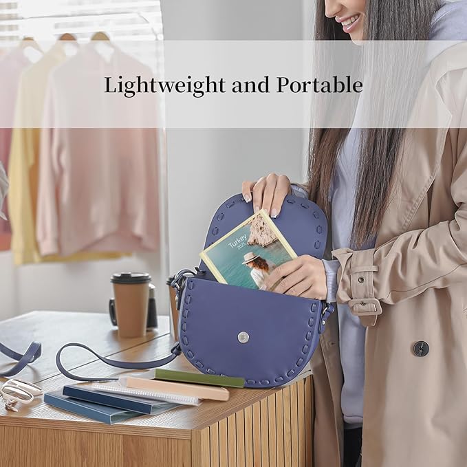 Vienrose Small Photo Album for 4x6 Pictures – 26 Pockets Holds 52 Photos, Customizable Plastic Covers, Morandi Color Postcard Album, Wedding Travel Baby Gift – Navy + Gray Blue + Beige (Set of 3)