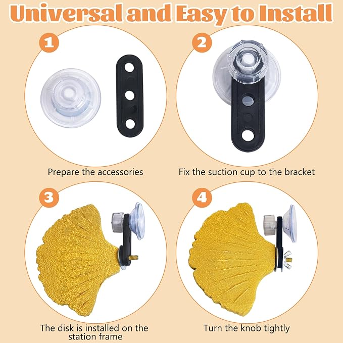 3PCS Bird Beak Grinding Stone with Suction Cups for Small Birds Foot Claws Trimmer Bird Stand Platform Parakeet Cage Perch Parrot Cage Accessories for Indoor Window Viewing (Yellow)