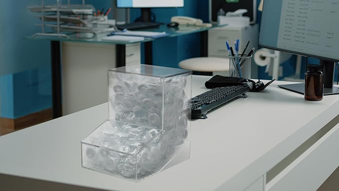 Candy Dispenser - Bulk Acrylic Storage Holder with Two Lids for Countertop or Wall Mount - Store Chocolate, Treats, Sweets, and Snacks (2)