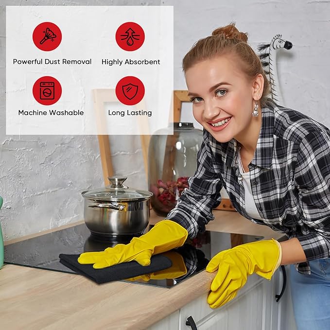 AIDEA Microfiber Cleaning Cloth 24 Pack, Microfiber Towels for Cars, Soft & Absorbent Cleaning Rags, Premium Lint Free Shop Towels for House, Kitchen, Car, 12inx16in