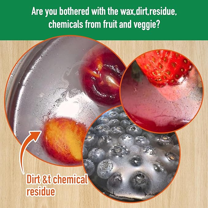 YUCO Fruit and Vegetable Wash Sheets, Easy & Quick Effective Removes Wax,Oil,Dirt,Harmful Chemical Residues from Organic Produce, Allowing Fresh Longer, For Spray Wash and Soak wash, 30 Sheets