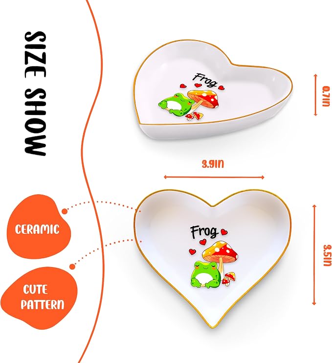 Frog Ring Holder Dish Tray, Gifts For Women Teens Girls, Frog Lovers Themed Stuff Accessories Things Decor Merch, Home Room Ring Earrings Necklace Organizer Holder!