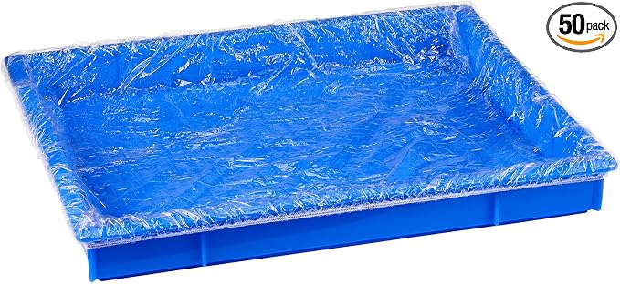 Tondiamo Disposable Rabbit Cage Liners for Litter Box Tray, Medium, 50 Pcs | Leak Proof Elastic Plastic Toilet Film Bags for Small Animals Bunny Guinea Pig Hamster Hedgehog Chinchilla Bird, Easy Clean