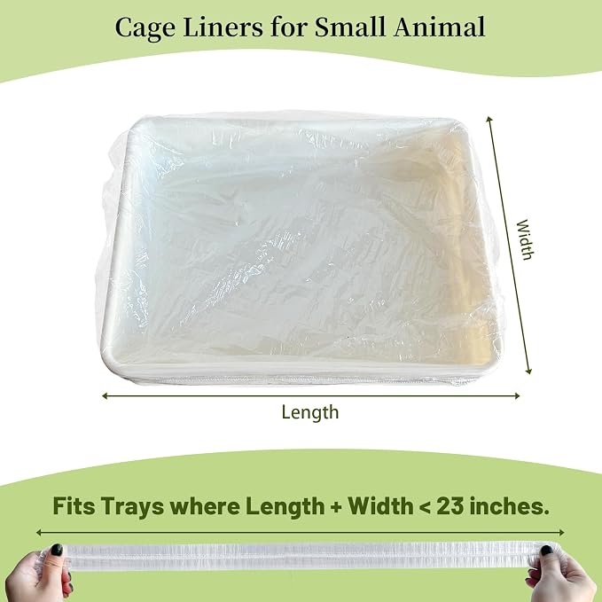 Disposable 50 pcs Small Animal Cage Liners | Rabbit Tray Film Liner Bunny Litter Pan Bags Guinea Pig Cage Toilet Plastic Film for Bird Hamster Chinchilla Hedgehog