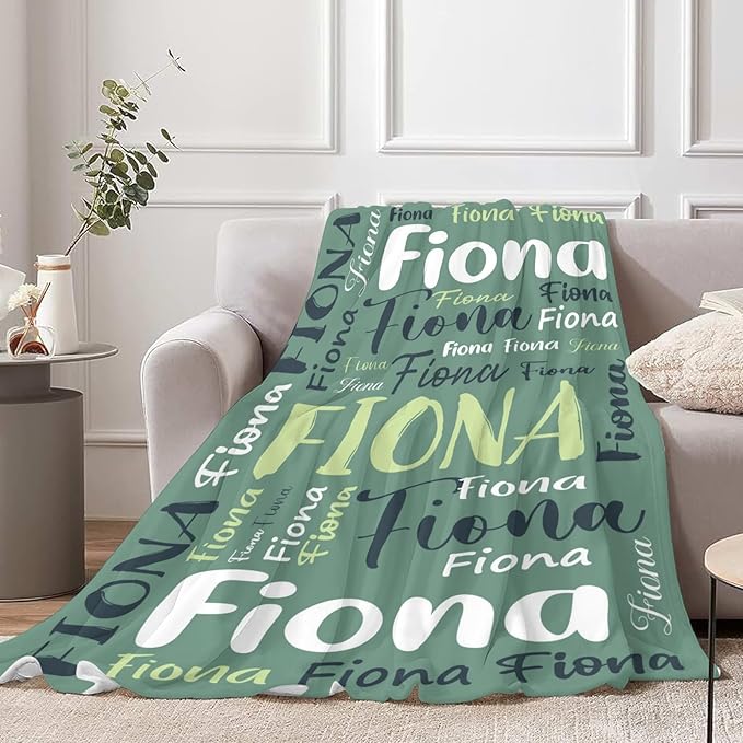 Personalized Custom Baby Blanket with Name for Girls Boys Kids Customized Flannel Blanket for Bed Nursery Room Baby Stroller