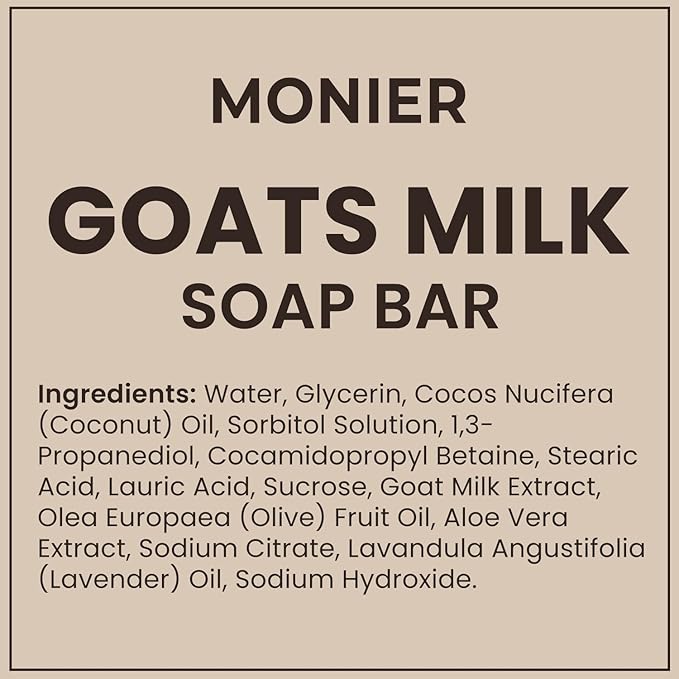 Goat Milk Soap Bar For Dry & Sensitive Skin - 100% Natural & Organic Skin Care - Enriched with Shea Butter - Use on Face, Body & Hands - For Men, Women, Kids & Baby (Lavender, 3 Pack)