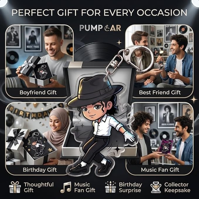 PumpCar Acrylic Keychain Double-Sided Charm Key Ring with Metal Clip Backpack Charm Bag and Car Key Accessory Collectible