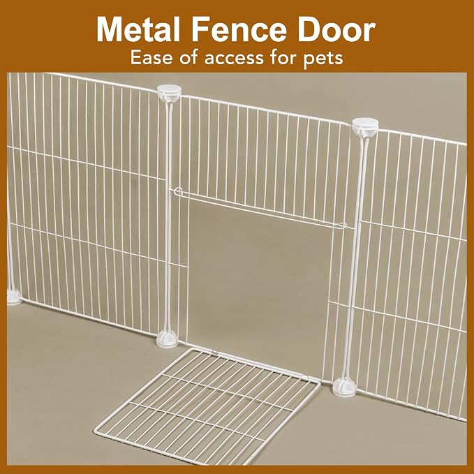 VISCOO 20 Panels Small Animal Playpen, Pet Playpen, Guinea Pigs Cages | C&C Cage, Rabbit/Bunny Cage, Puppy Play Pen, Indoor Outdoor Portable Metal Wire Yard Fence(White)