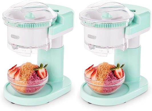Dash Shaved Ice Maker - Frozen Dessert Maker for Snow Cones,Slushies,Cocktails & More - Easy to Use & Clean - Space-Saving Design - Aqua,(Pack of 2)