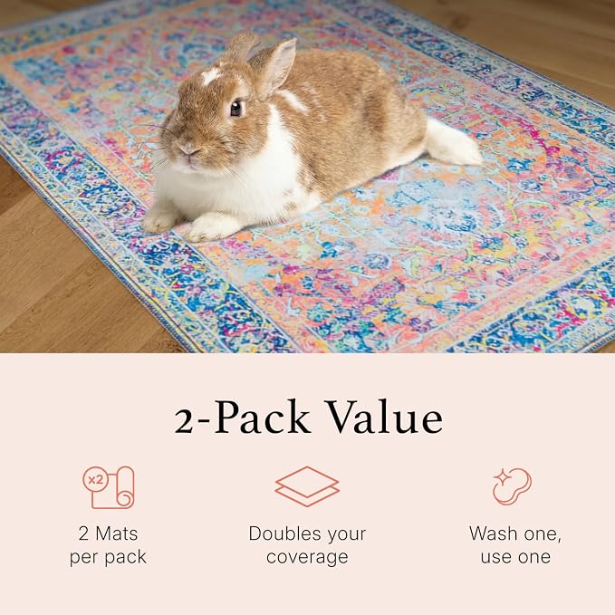 Lovewag Guinea Pig Liner, Hamster Bedding, Sage Forest, 28x41, 2 Pack | Waterproof, absorbent, washable, reusable cage liner and bedding mat for guinea pigs, hamsters, rabbits, ferrets, small pets