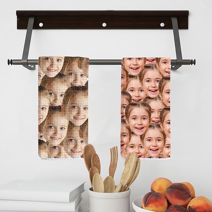 ubmpj Personalized Kitchen Towel Custom Waffle Weave Towel Gift for Housewarming Wedding Friend Birthday