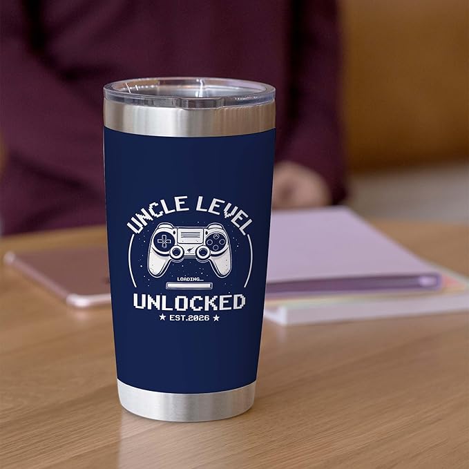 Uncle Level Unlocked Tumbler 20oz - Uncles Gifts Birthday Pregnancy Announcement Baby Gift for Promoted to Uncle 2026, You’re Going to Be an Unkie - Christmas, Father’s Day, Valentine Present