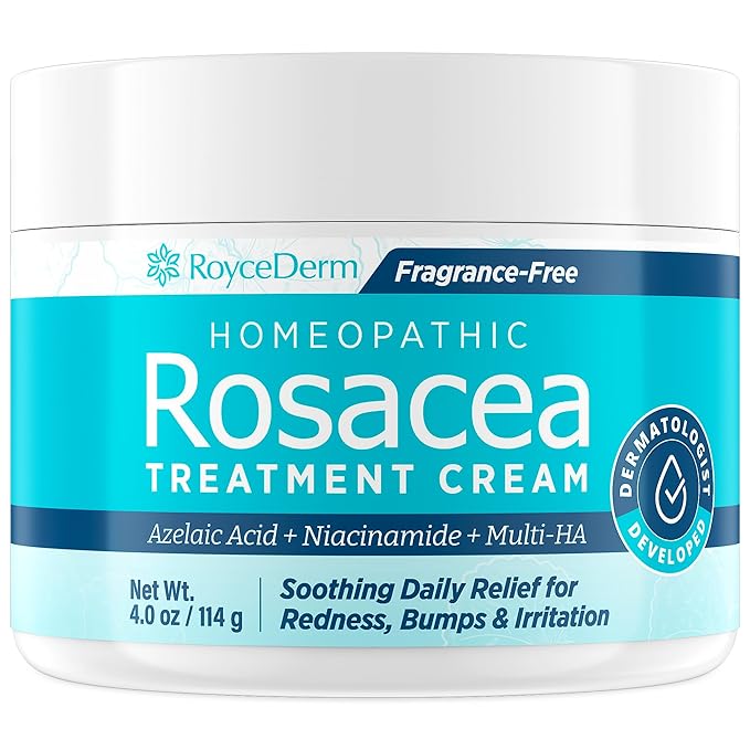 Roycederm Rosacea Treatment for Face with Azelaic Acid – Redness Relief & Corrector – Sensitive Skin Moisturizer for Redness, Bumps & Irritation with & Sulphur, Niacinamide, Centella & Ceramides