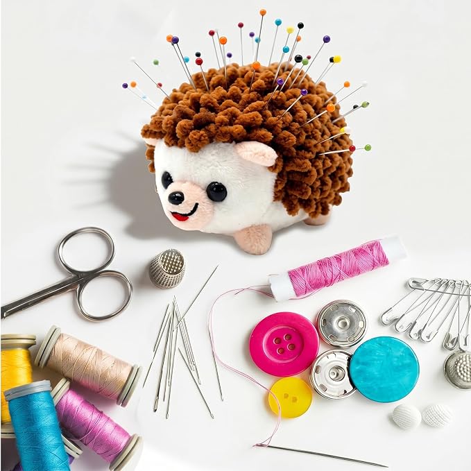 Sizobi Plush Hedgehog Pin Cushion for Sewing - Soft Sewing Needle Holder | Cute Animal Pin Storage for Quilting Embroidery DIY Crafts, Ideal Sewing Gift (Pins Excluded)